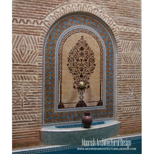 Moorish mosaic fountain 